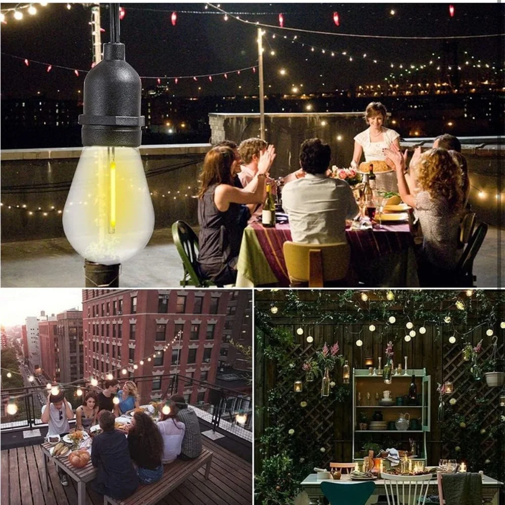 Set of 2-Jslinter 24-Pack LED 1W String Light Bulbs, S14‎ Plastic Shatterproof